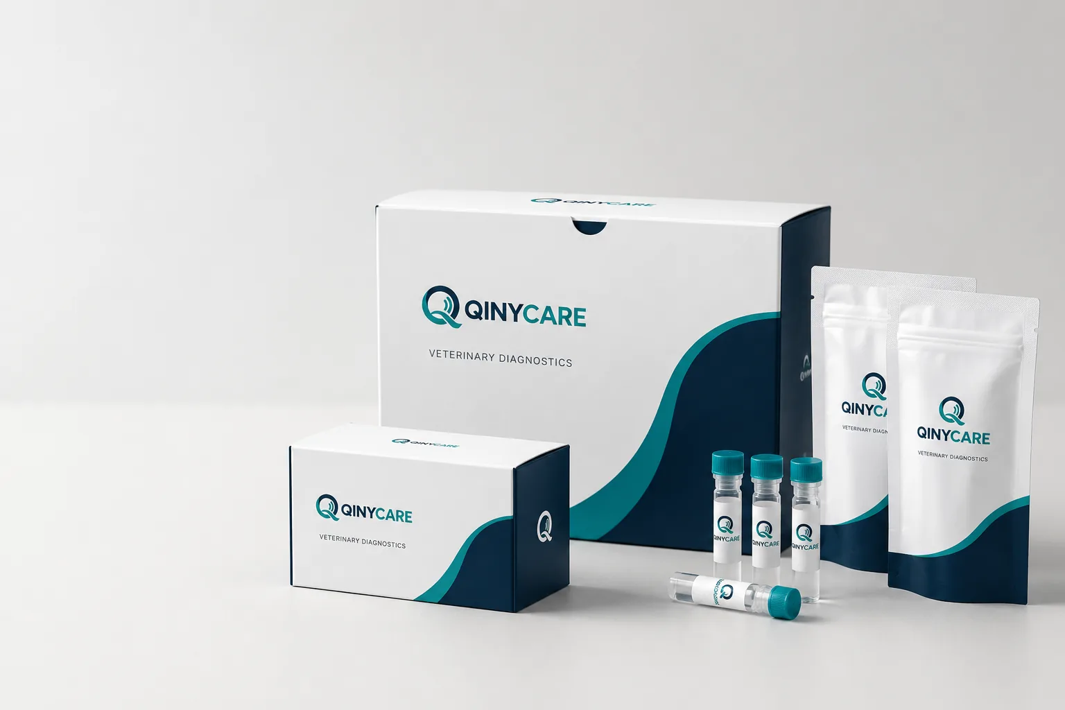 Qinycare veterinary diagnostic packaging concept for international distributors