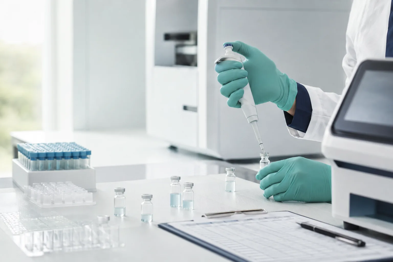 Veterinary diagnostic quality control process in a laboratory